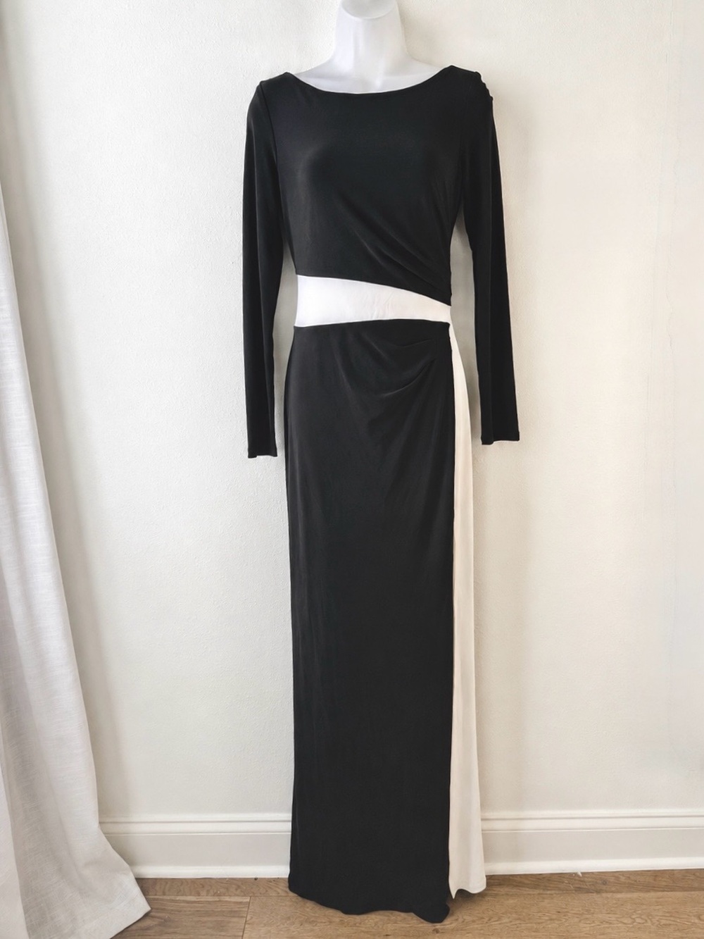 Lauren Ralph Lauren Evening Dress 2 Black Ivory Maxi